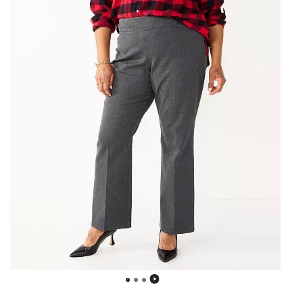 croft & barrow Charcoal Straight-Leg Dress Trousers